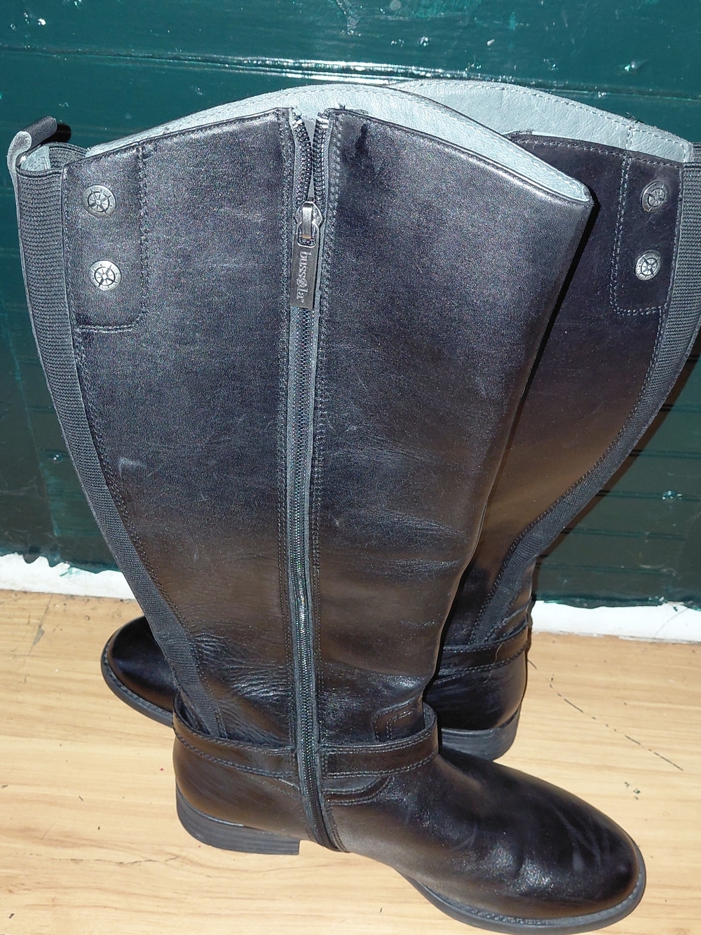 Bussola Black Tall Leather Riding Boots Size 10